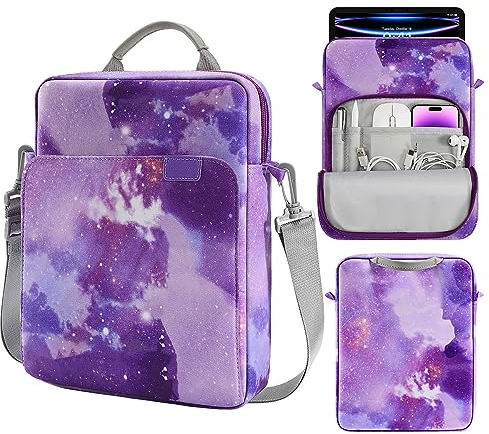 MoKo 9-11'' Custodia con iPad 10a/Air 5 10.9 2022, iPad 9a 8a 7a Gen 10.2, iPad PRO 11 M2 2022-2018, iPad Air 4 10.9, Galaxy Tab S9/S8/A8/A7 2022 Regalo per Festa del papà, Cielo Stellato Viola