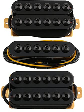 LYWSMSK 3-teiliges Invader-Stil Gitarre Humbucker Pickup/Single Coil Pickup Set Hals & Mitte & Bridge N/M/B (HSH, schwarz)