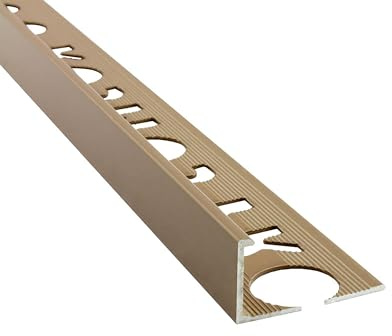 Alu L-Profil Fliesenschiene Fliesenprofil Schiene bahama 2,7m 10mm matt | Als Kantenschutz für sichtbare Außenecken und saubere Fliesenabschlüsse, 10mm Profilmaß, 2,7m, Aluminium, matt, bahama