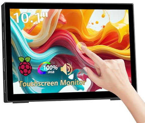 Akntzcs Portable Monitor Touchscreen 10.1 Inch Laptop Monitor FHD 1920x1200P IPS Display, HDMI USBC External Monitor for PC Computer Laptop PS3 PS4 Ras Pi