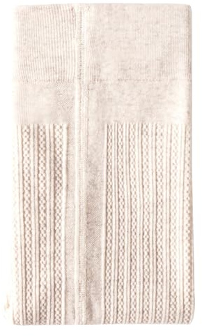 Damen Wollstrumpfhose Zopfstrickstrumpfhose hohe elastische Taille gedrehte Strickstrumpfhose gestreifte Baumwolle dicke Strumpfhose warme Herbst Winter Strumpfhose für Frauen Haferflockenweiß