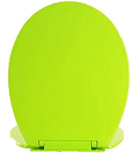Abattant de Toilette Compatible avec charnière réglable, Forme en O, Silencieux, antibactérien, monté sur Le Dessus, abattant de Toilette Ultra résistant (Vert 35,6 x 41,9 cm)