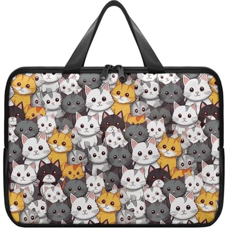 Belidome Housse de transport pour ordinateur portable, netbook et tablette Motif chat mignon pour amoureux des chats Taille 12
