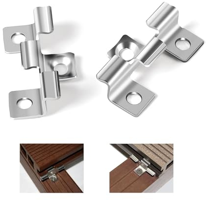 SUPAWAY 100 Befestigungsclips Stahl Terrassenclips 7,5 mm für Verbundböden, verdeckte Befestigung, Befestigungsclips aus Stahl, Klemmbereich 8/9/10 mm, Silber