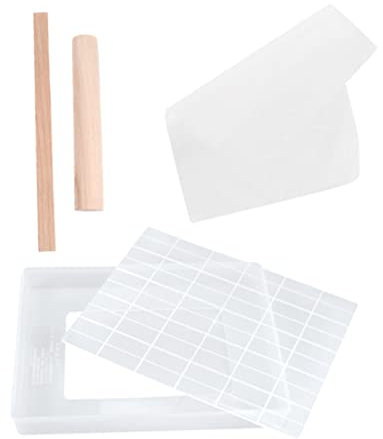 BIUDECO 5stücke Teiliges Nougat-werkzeugset Für -süßigkeiten Antihaft-nougat-backform Mit Silikonmatte Holzstäben Und Formbox Für Kekse