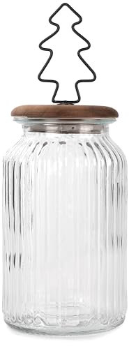 Baden glas mit tannenbaum deckel 28 cm 1248920 keksdose