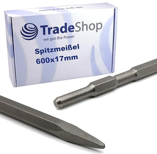 Trade-Shop Scalpello a punta 17 x 600 mm per martello perforatore con attacco SDS-Plus (Ø 17 mm) / demolizione di calcestruzzo muratura ecc