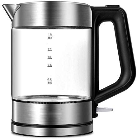 Eco Glass Electric Kettle, 1.5L Cordless Water Kettle With Blue Led Illuminated, Fast Boil Tea Water Kettle, Auto Shut-Off. FANDIAO
