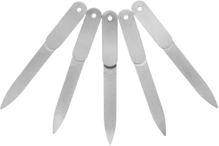 WOFASHPURET 5 Stück Tragbares Nagelfeilen Aus Edelstahl Doppelseitige Maniküre Und Pedikürefeile Für Unterwegs Nageloberflächen Schleifen Geeignet Für Frauen Und Professionelle Nagelpflege