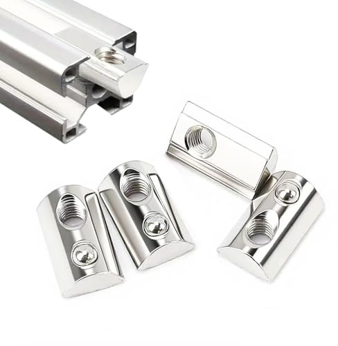 Hexizexi 60 Stück Nutensteine M4 mit Kugel Nut 6 20-Serie M4 Nutensteine | Kohlenstoffstahl Gleitmutter mit Federkugel für Alu Profil 3D Drucker CNC Europäische Normen