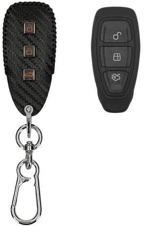 kwmobile Cover Chiave Auto Compatibile con Ford con 3 tasti Keyless Go - Custodia Protettiva Copri Chiavi per Telecomando 3 Tasti - Coprichiave Macchina in Pelle PU -