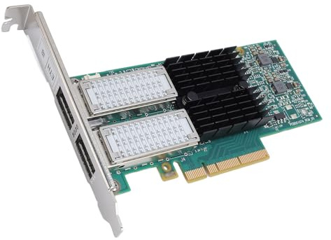 Tosuny Carte Réseau MCX354A FCCT PCI, Adaptateur Réseau Ethernet Dual Port QSFP 40GB / S, avec Moteur de Déchargement Matériel, pour Le Centre de Données et Le Serveur