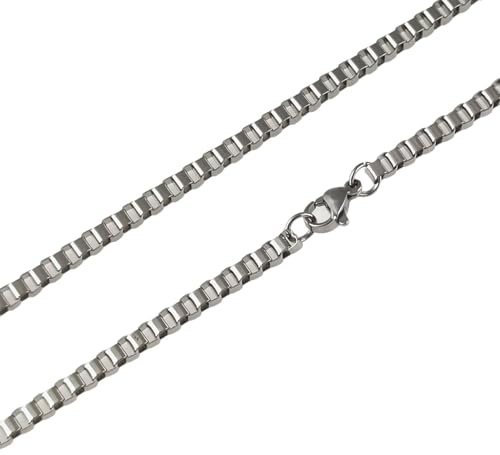 HLTYGWX Edelstahl-Halskette aus Titan mit Kettenkasten, Wei-Zubehör für europäische und amerikanische Herren,