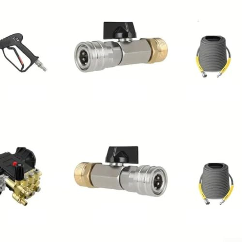 Válvula de bola de acero inoxidable con palanca de encendido/apagado y conector rápido para sistemas de lavado a presión de 4500 PSI