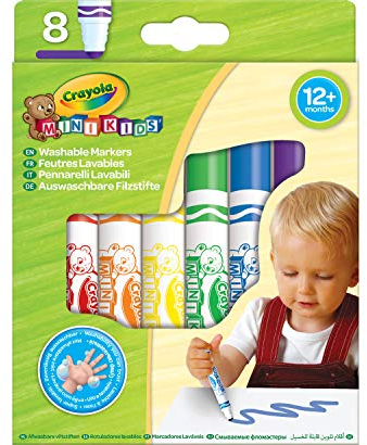 CRAYOLA Mini Kids Filzstifte Kinder Auswaschbar, Ungiftige, Bastel Set, Fasermaler Kinder, Malstifte Set Für Kleinkinder In 8 Farbtönen, ab 1 Jahr, 8324