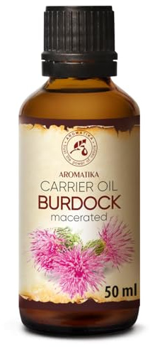 Klettenwurzelöl 50ml - Arctium Lappa Wurzel - Rein & Natürlich - Klettenöl - Bestes Haaröl - Kuröl - große Vorteile für Haut - Haar - Körperpflege - Glasflasche - Burdock Oil