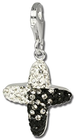 SilberDream schwarz Charm Kreuz Zirkonia Silber Damen Anhänger GSC005 Silber Charmsschmuckanhänger