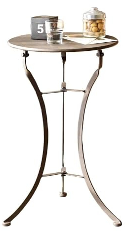 Loberon Beistelltisch Torrance, im Bistro-Stil, Schlichtes & Zeitloses Design, hochwertige Qualität, für Indoor & Outdoor geeignet, Eisen, braun