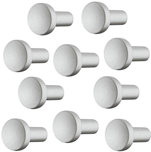Gedotec Design Möbelknopf silber Schrank-Knopf Vintage für Schubladen - H10046 | edler Möbelgriff Antik rund | Knopf zylindrisch Ø 20 mm | 10 Stück - Möbel-Knauf klassisch mit Möbelschrauben - Knöpfe