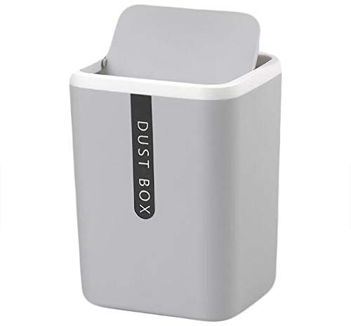 Hava Kolari - Pattumiera in miniatura, cestino da tavolo, robusto, per ufficio e cucina, colore grigio