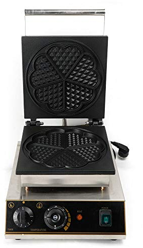 OUKANING Waffle Maker Waffle Maker Waffle Maker Forma de corazón 1750W Temporizador Acero Inoxidable 50~300 ℃