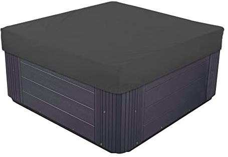 Överdrag för Spabad 210D Oxford-tyg Överdraget för Fyrkantigt Utomhusbadkar, Vattentätt, Dammsäkert, UV-skydd, Spa, Badkars-, Poolöverdrag,Black,210 * 210 * 30cm