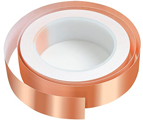 Dvifzu Schneckenschutz, Kupferband Gegen Schnecken für Gärten Hochbeet Pflanzen, 30mmx20m Kupferband Selbstklebend Kupferfolie Abschirmband Schneckenband Schneckenabwehr