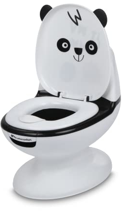 Bebeconfort Pot Bébé Toilette, Siège d'Apprentissage de la Propreté, 1-4 ans, 0-20 kg, Pare-Éclaboussures, Vrai Son de Chasse d'Eau, Cuvette Amovible, Facile à Nettoyer, Panda