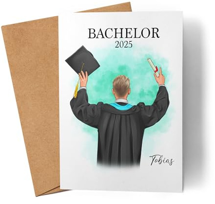 Kiddle-Design Bachelor Karte Personalisiert Frau Abschluss Bachelor Geschenk Bestandene