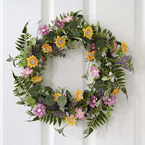 Ginger Ray Floral Foliage Spring Wreath Door Decoration Ideal for Spring & Easter