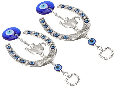 Veemoon 2stücke Deko Elefant Blauer Auge Anhänger Auto Innen Hängen Schmückt Elefanten Hängen Dekore Ornamente Haushaltsdekor Gartenkunstdekoration Büro Home Anhänger