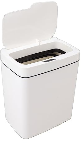 Glomora Cubo de basura automático, 18 L, sin contacto, cubo de basura eléctrico con tapa, sensor de movimiento sin contacto, para salón, dormitorio, baño, cocina, oficina, espacio estrecho