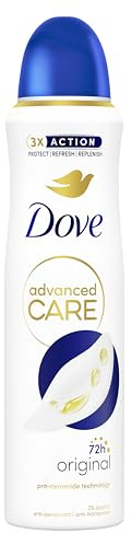 Dove Deodorant spray 0% original, alkohol- och aluminiumsaltfri, med fuktgivande och skonsam formel, torr hud i upp till 48 timmar, deodorant för män och kvinnor, 6 stycken på 150 ml