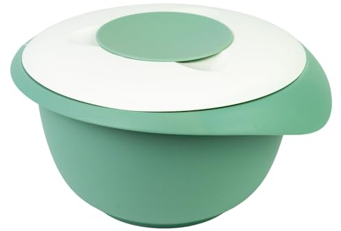 Westmark Bol para mezclar y hornear con tapa de dos partes, 2.5 l, Con pico, Plástico, Blanco/verde menta, 3153227M