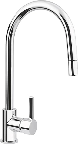 Cornat Spültisch-Einhebelarmatur Kirna - Mit Touch - Druckguss & Messing verchromt - Ausziehbare Schlauchbrause & 360° schwenkbarer Auslauf / Hochdruck-Armatur / Küchenarmatur / Wasserhahn / KIRT53