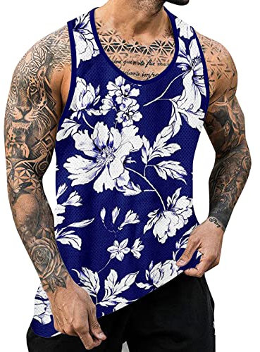 Xiaojiu Herren Workout Bodybuilding Tanktops Athletisches Training Herren Unterhemden Extra Lang Anglerweste Herren Tshirts Sweatshirts & Kapuzenpullover Für Jungen Mens Shirts Sw Blau XXS