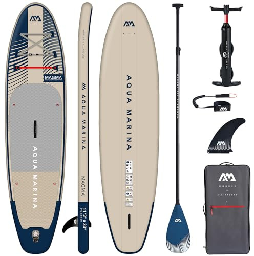 Campsup SUP Aqua Marina Magma 11'2 Carbon Aufblasbares Stand Up Paddle Board | 340 x 84 x 15 cm | Surfboard für Einsteiger & Fortgeschrittene mit zubehör | Tragkraft bis 150 Kg