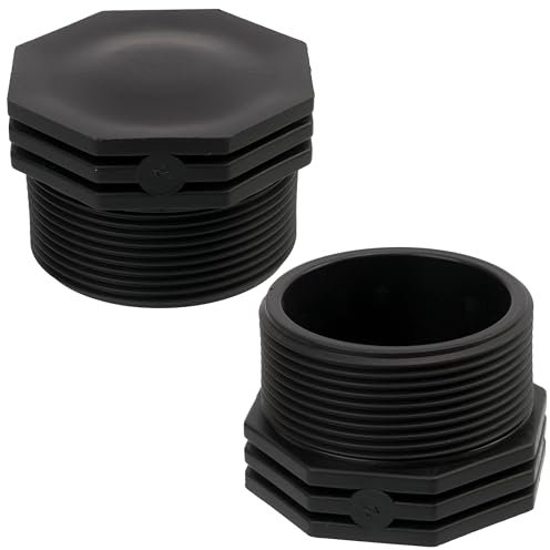 AERZETIX - C75023 - Juego 2 Tapones macho 2 para atornillar para manguera de riego sistema de goteo - presión máx 10 bar - en polietileno - racor circuito tapa irrigación