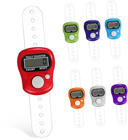 Kisangel 7stücke Teiliges Mini Counter Tragbarer Fingerzähler Mit Reset- Und Intuitiver Bedienung Für Präzises Zählen Von Handarbeiten Und Alltagstätigkeiten