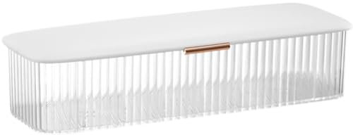 Clear Plastic Box 8-Grid Clear Plastic Small Parts Box with White Lid Minimalist and Dust Proof Daily Contact Lens Organizer for All Brands Daily Lens, Cable, Cosmetic, Beads