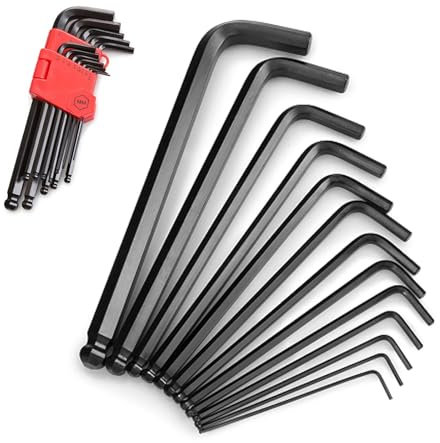 Jeu de Clé Allen Métrique 13 Pièces à Tête Sphérique - Clés Hexagonales Longues en Métal