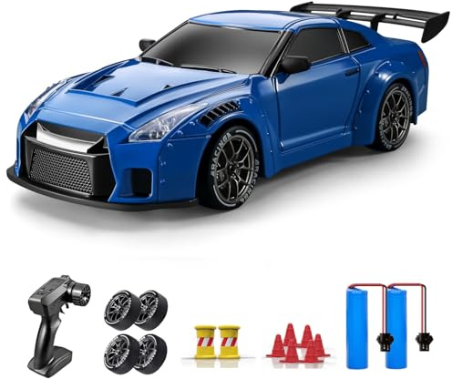 ACAMMZAR Macchina Telecomandata RC Drift per Bambini, 1:24 20KM/H 4WD Macchine Telecomandate, Radiocomandata Auto con 2 Batterie per Adulta