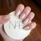 MOTIBACK 24pcs Faux Ongles Autocollants Courts Blancs Ovales - avec Colle et Lime à Ongles (blanc galvanisé)