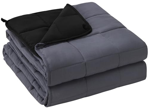 yescool Gewichtsdecke für Erwachsene (11,3 kg, 152,4 x 203,2 cm, Grau und Schwarz), kühlende, schwere Decke zum Schlafen, perfekt für 109–118 kg, Queen-Size-Größe, atmungsaktive Decke mit hochwertigen