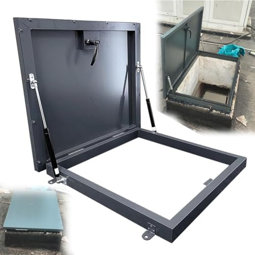Galvanized Roof Hatch, Galvanized Powder Coated Steel Roof Hatch Roof Steel Security Door Roof Access Hatch, Basement Flat Roof Escape Hatch,65x65cm