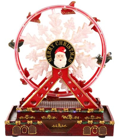 Vynetra Animiertes Weihnachts-Riesenrad-Display mit LED-Lichtern, Tischdekoration für Zuhause, elegantes Party-Zubehör