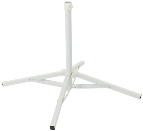 BAKAJI Base Ombrellone in Acciaio Richiudibile e Salvaspazio, Supporto Ombrelloni Bianco, Ideale per Giardino, Patio, Balcone, Bar, Ristorante, Facile Montare e Trasportare, Attacco Standard