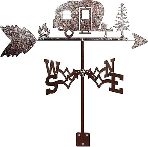 MWAYOYTE Veleta de Metal Vintage, indicador de dirección del Viento para jardín, Techo, Prado, decoración, Veleta (D)