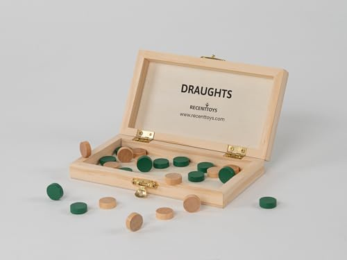 Recent Toys On-The-Go DraughtsTravel Board Set Game -Travel Draughts Set with Folding/Portable Storage Board-Traditional Strategy Game for Kids/Children/Adults