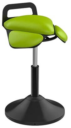 Generico Sedia girevole regolabile in altezza, sgabello ergonomico oscillante, sedia con sollevamento a gas idraulico, for parrucchiere, salone di bellezza, laboratorio, massaggi(Green)